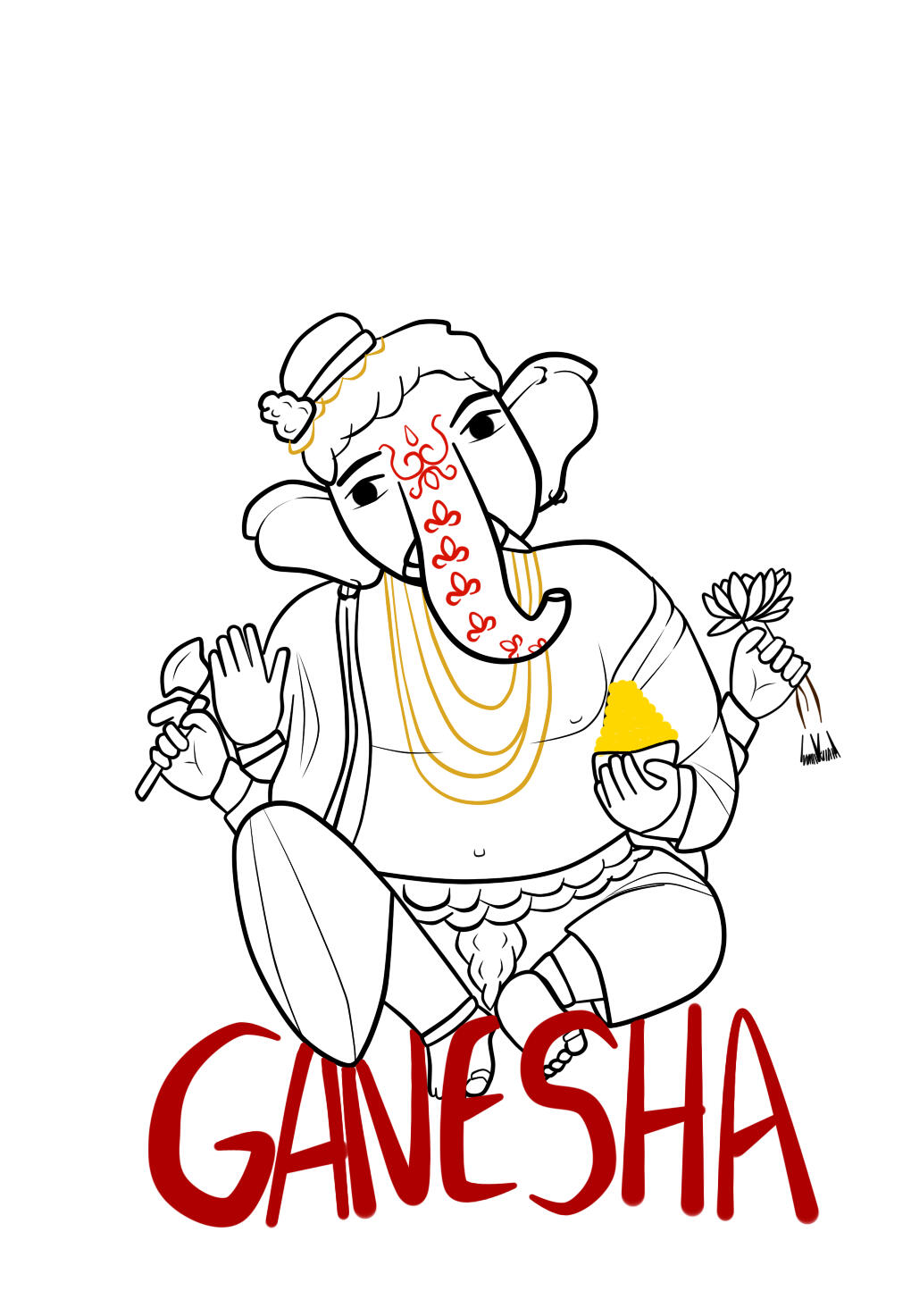 ...and Ganesha sketches for the "A Thousand Tales of the World" tarot