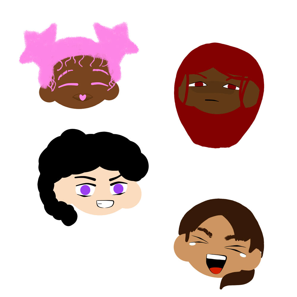 Chibis from different fantasy books and the video game "Sorte" for stickers